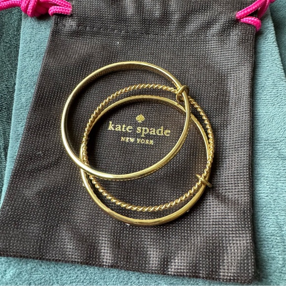 Kate Spade New York Gold Three Connected Bangle Bracelets - Picture 6 of 6